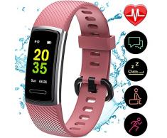 [Aktualisierte 2020 Version] Fitness Armband mit Pulsmesser,IP68 Wasserdicht Smartwatch Aktivitätstracker Sportuhr,Fitness Tracker Pulsuhr Schrittzähler Uhr für Damen Herren für iPhone Android Handy