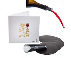 Bacchus® Drip Chip [7 Stück] Wein Disc | Ausgießer, Einschenkhilfe Weinzubehör | No Drop Tropfen Stop für Weinflaschen
