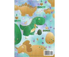 Mein Sticker Album: Motiv: Dino auf Regenbogen Hintergrund DIN A4 Format mit 40 Seiten für Mädchen und Jungen | Kein Silikonpapier zum wieder abziehen