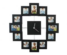 Iso Trade Fotouhr Bilderuhr Bilderrahmen Wanduhr Schwarz 12 Fotos Fotogalerie Neu 1481