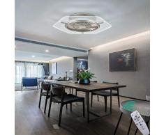 Unsichtbares Fan Licht Einstellbar LED Deckenventilator Mit Beleuchtung Schlafzimmer Deckenleuchte Dimmbar Einfache Wohnzimmer Leuchte Fernbedienung Leise Ventilator Kinderzimmer Lampe,Silber,hexagon