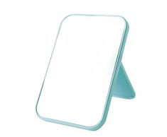 WXF Tischspiegel, Kunststoffgerahmt Mit Standkosmetikspiegel Kleine Klappbare Frisierkommode Kosmetikspiegel Travel Compact Makeup Mirrors (Color : Blue)
