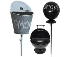 LS-LebenStil Stand-Aschenbecher Sturmaschenbecher Windaschenbecher Ashtray Smoke Schwarz Weiß Gartenstab 65-115cm hoch