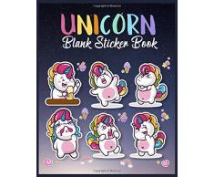 Unicorn Blank Sticker Book: Cute Unicorn Cover Blank Sticker Book - Reusable Sticker Pages - Sticker Collecting Book - Blank Sticker Album for ... Book for Fun - Sticker Organizer Pages