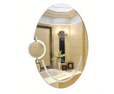 Rahmenloser an der Wand befestigter Kosmetikspiegel 5mm ， ovaler Badspiegel 60 * 85cm