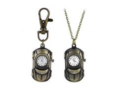 Dosige Taschenuhr Auto-Form Mechanisch Halskette Uhr mit Schlüsselanhänger Retro Quarz Ziffern Kettenuhr für Damen Herren Geburtstag Besten Wünsche Geschenk