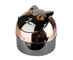 Windaschenbecher CAT Kippaschenbecher Katzen Aschenbecher für Innen und Außen Metall Windascher Kippascher (Bert)