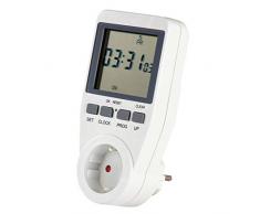 Hama digitale Zeitschaltuhr mit Wochenprogramm u. Zufallsfunktion (Wochenzeitschaltuhr mit extragroßem Display, minutengenau Beleuchtung, Bewässerung, Aquarium programmieren, 3680 Watt) weiß