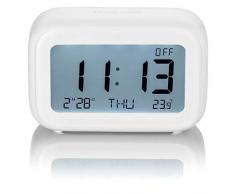 SEBSON Digital Wecker weiß batteriebetrieben, Tisch Uhr mit Schlummertaste, Temperaturanzeige, großen Zahlen UVM.