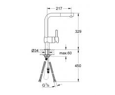 GROHE Flair Einhand-Spültischbatterie, L-Auslauf, herausziehbarer Mousseur 32454000
