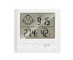 Kai Xin Elektronischer Thermometer Hygrometer, High Precision Thermo-Hygrometer, Wand- und Tisch, Innenwetterstation, Büro, Kinderzimmer (Color : A)
