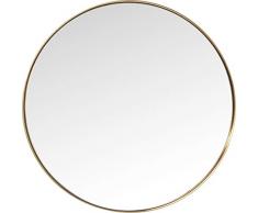 Kare Design Spiegel Curve Round, runder Wandspiegel, Bad Spiegel, Schminkspiegel, Gold (H/B/T) 100x100x5cm