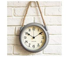 HTL Praktische Wandpendeluhr Leinen Wand Lock, Küche Schlafzimmer Wohnzimmer-Dekoration Lock, Stille Nicht-Tick Metall Ase Aluminium Zeiger 8In Wanduhr,B