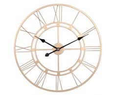 LVPY Wanduhr Vintage, Große Wohnzimmer XXL Antike Wanduhr 60cm Ø aus hochwertigem Metall Uhr Dekoration Wand für Küche Schlafzimmer - Gold