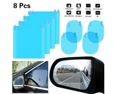 Bigbigjk 8 Stücke Auto Rückspiegel Regenschutz Folie, Fog-Spiegel Schutzfolie,wasserdichte Spiegelfolie Anti Nebel Nano Glasur Auto Folie für Universalfahrzeug SUV Trunk Side Windows Spiege