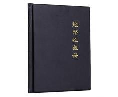 Hamimelon Münzenalbum Münzalbum mit 10 Münzhüllen für 200 Stück 2 Euro Münzen (Schwarz)