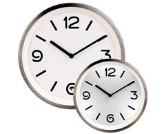 St. Leonhard Wanduhr beleuchtet: Edelstahl-Quarz-Wanduhr mit Zifferblatt-Beleuchtung und Lichtsensor (Wanduhr Leuchtend)