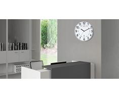 UNILUX 400094565 große Funk-Wanduhr Maxi Wave metallgrau 37,5 cm Funkuhr mit modernem Ziffernblatt automatische Zeitanpassung und Zeitumstellung von Sommer- und Winterzeit