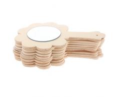 Sharplace Sortiert Unfertige Holz Handspiegel Für Kinder DIY Handwerk Spielzeug - Sunflower, 10 stück