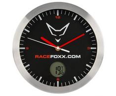 DIE perfekte Boxen Uhr mit Haken, Uhren, Wanduhr, Werkstatt, Küche, Haushalt, Uhrzeit, Temperaturanzeige, Männeruhr, RACEFOXX