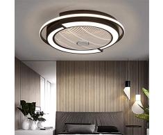 BHA LED Deckenventilator Leise Mit Fernbedienung Licht Moderne Dimmbare Ventilator Fan Deckenlampe Lampe Beleuchtung Deckenleuchte Rund Rustikal Für Schlafzimmer Wohnzimmer Büro,Schwarz
