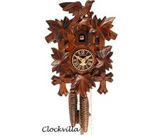 Original Schwarzwälder geschnitzte Kuckucksuhr mechanisch Vogel Handarbeit NEU