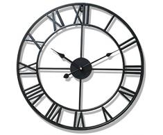 Wanduhr 3D, Likeluk 18zoll (47cm)Europäisch Quartz Lautlos Wanduhr ohne Ticken Vintage Handgemacht 3D Dekorative, Eisen