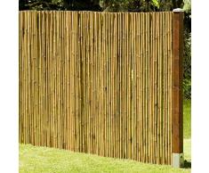 DE-COmmerce Natürlicher Sicht - und Windschutz Deluxe I Sichtschutz Garten Bambus mit geschlossenen Bambusrohren I Gartensichtschutz Rollzaun I Bambus Sichtschutzwand 150 x 250 cm