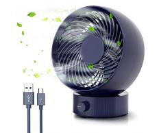 Tencoz Mini Ventilator USB, USB Mini Ventilator Tischventilator PC Ventilator 180 Arten Windgeschwindigkeit um 20 °Einstellbaren Winkel USB Lüfter Geräuscharm
