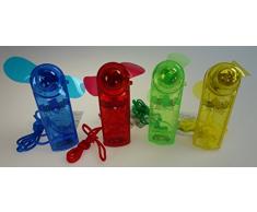 6711, 4 Stück Color Handventilatoren Transparent, Trendy Farben, mit Umhängeband, MiniVan, Mini Van, Ventilator, Miniventilator, Handventilator, Luftkühler, kühle Brise,