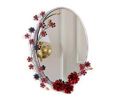 BGJZ Wanddekoration Spiegel Wandspiegel Ovaler Metallstrauß Dekorrahmen Handbeschichtete Oberfläche, Größe 20X15Zoll Sehr Gut Geeignet Für Geschenke Zur Einzugsfeier