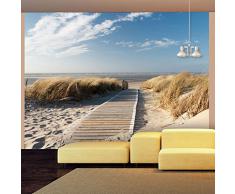 Vlies FotoTapete - TOP - Tapete - Fototapeten - Tapeten - Wandbilder XXL - Strand ! Sand ! Wasser ! Natur ! Himmel ! Sommerferien ! Düne ! Sommer ! Wolken ! Blau ! Nordsee ! 300x231 cm ! 100403-39