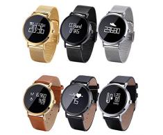 Freitop Fitness Armbanduhr mit Herzfrequenz Blutdruck Pulsmesser Damen Herren CV08 Wasserdicht IP67 Smart Pulsuhr Fitness Tracker Anruf SMS Vibration Kompatibel mit Android ios Apple iPhone Bluetooth