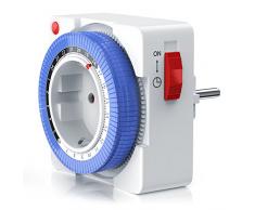 CSL - mechanische Zeitschaltuhr - 24 Stunden Timer - 96 Schaltsegmente - Schieberegler für Zeitangabe - 3680W - integrierter Berührungsschutz