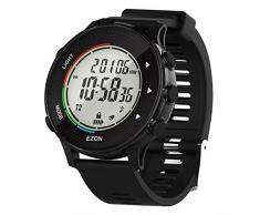 EZON Digitale Sportuhr mit Herzfrequenzmesser Schrittzähler Kalorienzähler Stoppuhr Countdown-Timer 50M Wasserdicht (Gewöhnlicher Sensor)
