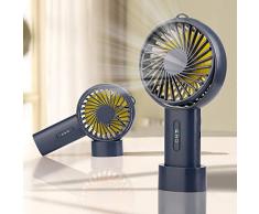 iBazal Klein Handventilator Tragbarer Mini Lüfter Elektrischer USB Ventilator Persönlicher Reise Schreibtisch-Fan mit 2400mAh Batterie Kompatibel mit Multi Port für Reisen,Zuhause,Büro - Inkblue