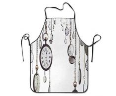 Not Applicable Viele altmodische Taschenuhr auf Kettenuhren Chronometer Stunden Antike Schürze für Küche BBQ Barbecue Cooking Chef Geschenk für Frauen/Männer