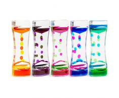Liquid Motion Timer Flüssige Eieruhr Sanduhr - Ideal für sensorisches Spiel - Beruhigend & Ablenkend für Kinder - Perfekt für Timing-Aufgaben etc.5 stuck