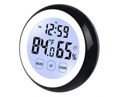 PINGHE LED Digital KinderWecker,Wecker Kinder Wanduhr,Snooze und Nachtlichtfunktion,Ultraklare Blaue Ziffern,Touchscreen zum Einstellen der Zeit,Datumsanzeige,Temperatur,Reiseuhr für Kinder Studenten