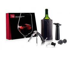 Vacu Vin Weinzubehör Set Experience 6 teilig - Weinpumpe, Weinausgießer, Kellnermesser, Ersatzstopfen