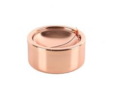 JJJJD Aschenbecher aus Edelstahl mit Kippdeckel, Klappaschenbecher, 11 * 4,5 cm - schützt vor Flugasche (Color : Pink)