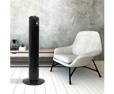 ECD Germany Turmventilator 3 Geschwindigkeitsstufen - 45W - 81cm - 140° oszillierend - Schwenkfunktion - leise - Schwarz - Timer 60 min - Standventilator Säulenventilator Säulen Ventilator Turmlüfter