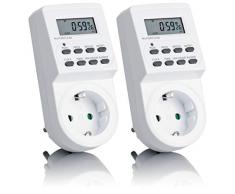 SEBSON Zeitschaltuhr digital, programmierbar, Wochen Timer, 24h Timer, 10 Programme, Zufalls-Funktion, minutengenau, Tages-Zeitschaltuhr, max. 3600W, 2er Pack