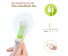 Bornran Tragbarer Mini Lüfter Klein Faltbarer Handventilator Wieder aufladbarer persönliche Taschenventilator Batterie betriebener Reise Ventilator USB Schreibtisch-Fan für Büro, Haus, Outdoor