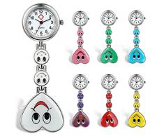 LANCARDO Krankenschwester Herren Damen Armbanduhr Analog Lächeln Herz Uhr Candy Farbe (7 Stücken)