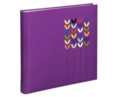 Hama Fotoalbum Blossom, Jumbo Album mit 80 weißen Seiten, für 320 Fotos im Format 10x15, Blüten-Muster, 30x30, XL Fotobuch lila