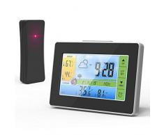 GAOYOO Elegante Digitale Berührte Drahtlose Innenwetterstation + Außensensor/Kalender/Mondphase/Schlummerwecker / 3Ch