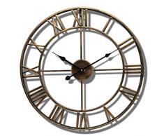Nordic Metal Roman Ziffer Wanduhren Retro Eisen Kunst Schwarzgold Große Hängende Verzierung Home Decoration Große Wanduhr Garten Antik