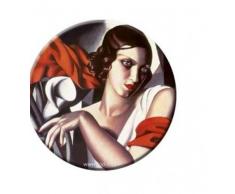 FRIDOLIN Taschenspiegel, 7,6 cm Lempicka Portrait d Ira P aus Metall