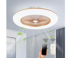 Deckenventilator Mit Beleuchtung LED-Licht Einstellbare Windgeschwindigkeit Dimmbar Mit Fernbedienung 32W Moderne LED-Deckenleuchte Für Schlafzimmer Wohnzimmer Esszimmer,Gold